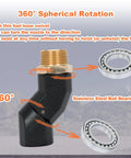 360 Degree Fuel Hose Swivel Connector For Fuel Transfer Pumps And Nozzles, 1 Inch NPT, 2-Pack, Heavy-Duty Zinc Alloy, Leak-Proof And Rust-Resistant, High-Temp Fuel Line Swivel For Smooth Multi-Plane Operation on fuel nozzle
