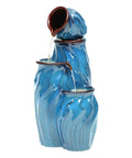 Outdoor Ceramic Water Fountain With 4 Tier Pots Turquoise Ocean Wave Texture 29 Inch Garden Centerpiece For Patio Yard Or Porch Creates A Relaxing Serene Oasis With Dynamic Waterfalls