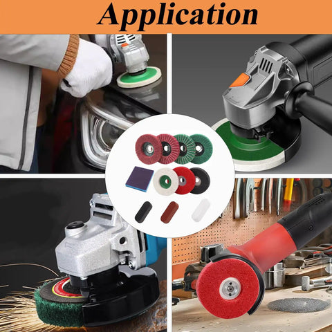 17 Piece 4 Inch Pro Grade Buffing Wheels Polishing Kit for angle grinder application on metal and automotive surfaces