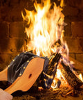 Badass Heavy Duty Oak Wood Fire Bellow For Starting Campfires And Grilling Coals Fast With A Dope Grip and leather handles.