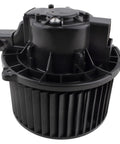 Top Shelf Hvac Heater Blower Motor Assembly Plug And Play Slick Swap For Chevrolet Bolt Ev And Bolt Euv Vehicles 2017 To 2023 Featuring Heavy Duty Heat Resistant Durability side view of black replacement blower motor with durable fan design.