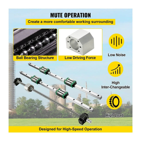 Beefed Up Heavy Duty Linear Guide Rail Kit RM1605 Ball Screw With 1000mm Or 1500mm Length Includes BK12 And BF12 End Supports Smooth Precision Motion For DIY Routers Lathes And Mills Ideal CNC Transmission System, rail and screw kit