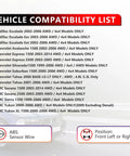 Compatibility chart for Front Wheel Hub And Bearing Assembly With ABS For 4WD GM Trucks And Vans Beefy Replacement Built To Last