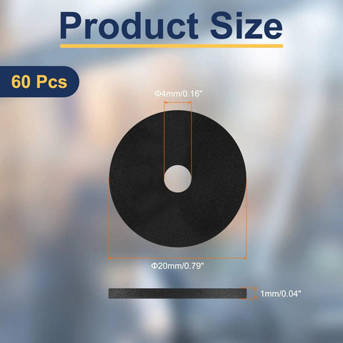 M4 Nylon Flat Washers Set 60 Pc 4mm Inner Diameter 20mm Outer Diameter 1mm Thick Black Plastic Gasket Spacers No Fuss For Fasteners Durable Grommets Sealing Washers size chart