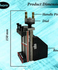 Heavy Duty Mini Lathe Milling Slide Combo Kit With Precision Ground Z Angle Plate And Top Shelf Two Inch Steel Vise with dimensions.