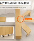 360 Degree Rotating Island Slide Track And Countertop Extension Rail Kit With Lockable Swivel Casters for flexible kitchen workspace.