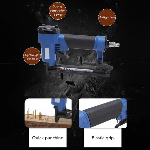 Heavy Duty Pneumatic Brad Nailer And Air Stapler Featuring Split Body And Heat Treated Nozzle, showing lightweight design and quick punching.