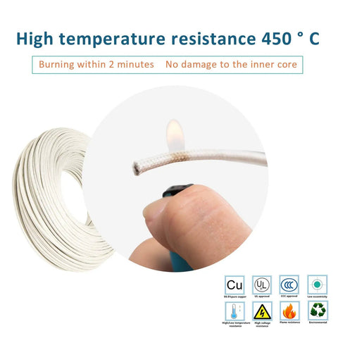 Mica Insulated High Temperature Wire With Nickel Plated Copper Conductor For Tough Environments, -60 To 450 Degree C shown enduring flame test.