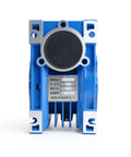 CNCTOPBAOS NMRV040 worm gear reducer, blue metal gearbox with 20:1 ratio (RV40)