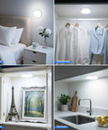 Rechargeable Touch Night Lights With Dimmable Brightness Memory, USB Powered Closet And Cabinet Stick On Lights used in various settings