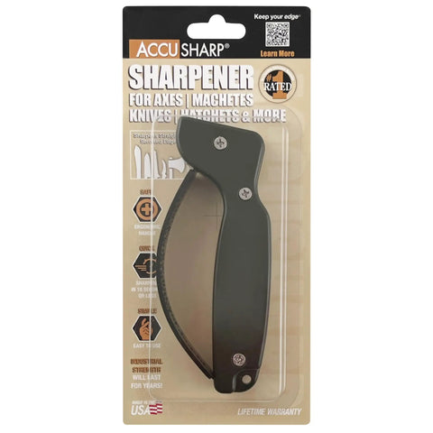 Ergonomic Knife Sharpener With Compact Grip, Easy To Use, Restores And Hones Straight And Serrated Blades In Seconds, Durable OD Green Finish For Kitchen Or Outdoor, Slim Travel Friendly