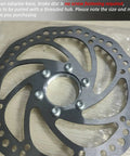 Close-up of 160mm Stainless Steel Bicycle Disc Brake Rotor For Mountain Bikes With Six Bolt Mount Flange Adapter Kit Threaded Hubs