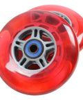 100Mm Scooter Wheels Pair With ABEC 7 Bearings For Razor And Most Scooters, Red, 88A Urethane High Rebound, Durable Replacement