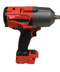 Compact 1/2 Inch Cordless Impact Wrench With Four Drive Speeds And Dedicated Bolt Removal Setting For Knocking Loose Stuck Fasteners, side view with battery.