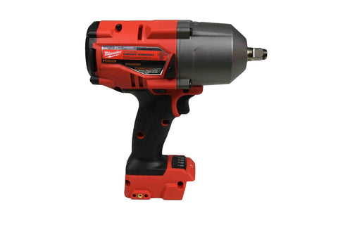 Compact 1/2 Inch Cordless Impact Wrench With Four Drive Speeds And Dedicated Bolt Removal Setting For Knocking Loose Stuck Fasteners, side view with battery.