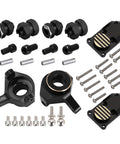 Beefed Up Brass Upgrades Diff Cover Steering Knuckle And RC Hex Extension Kit for Axial SCX24 AXI90081 shown disassembled