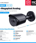 Outdoor Full HD 1080P Bullet Security Camera Quadruple 4 In 1 HD CVI TVI AHD Analog 2 Megapixel Night Vision, black, 3.6mm lens, specs shown.