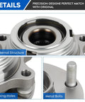 Close-up of Front Wheel Bearing Hub Assembly For 2007 2012 Nissan Altima 2.5L L4 Only With 29 Splines 5 Lug ABS showing fixing holes and bolts