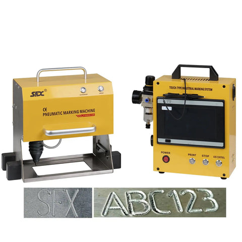 Metal Dot Peen Marking Machine With Magnetic Base Portable Marking Workhorse for Serial Numbers and VINs, 150x80mm area.