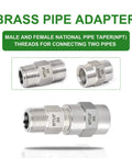 304 Stainless Steel Pipe Fitting Hex Nipple And Coupling Kit, Three Eighths Inch NPT Male To Three Eighths Inch NPT Female Threads