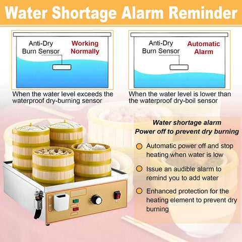 Boss-Grade Commercial Steamer For Cooking And Breakfast Shops Steam Bun Machine with water shortage alarm and control panel