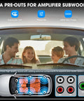 Single Din Car Stereo With Bluetooth Five Three LCD Display AM FM Receiver USB And AUX In Preamp Subwoofer Output graphic