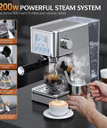 Level Up Your Home Barista Game With This Compact Stainless Steel Espresso Machine Packing A Mighty 20 Bar Pump And Smart Steam Frother For Silky Lattes And Smooth Daily Sips Anytime.