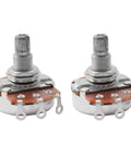 500K Linear Taper Guitar Potentiometers With Long 18mm Shafts Split Knurled 6mm Knob Compatible Drop In For Stratocaster And Les Paul 6mm Knobs Full Size Pots Pack Of 2 High Precision Audio Upgrade For Electric Guitars.