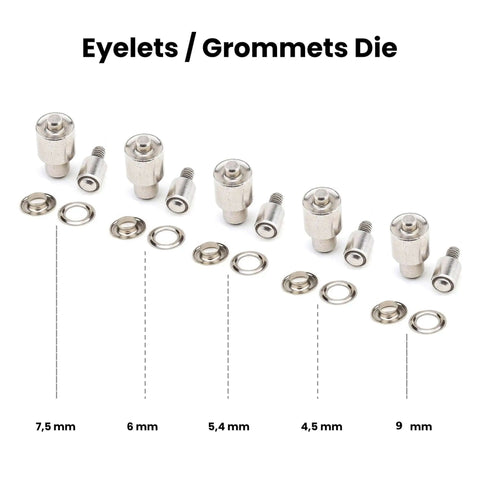 Pro Grade All In One Hand Press Fastener Kit for Rivets Eyelets Grommets and Snap Buttons with setting dies for leather craft DIY.