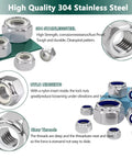 All In One Nylon Insert Lock Nut Kit With 304 Stainless Nylock Nuts For Bolt Work SAE And Metric Sizes 750 Pieces product detail