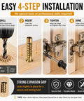 Easy 4-step installation of 6x14mm Short Expansion Screw Set for Cabinet Hinges Quick Fix Stops Door Sagging and Wobble Restores Stripped Holes