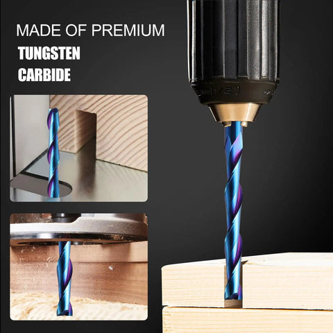 Extra Long Up Cut CNC Spiral Router Bits Set, One Quarter Inch Shank, Two Inch Cutting Length, One Quarter Inch Carbide End Mill