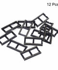 2.54mm Pitch DIP IC Socket Connector, 28 Pins, Dual Row, 15.2mm Row Pitch, Round Pins, Easy Soldering For DIY Electronics Projects, 12 Pcs pile