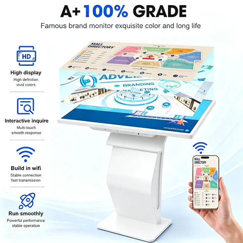 Kickass 43 Inch Windows Touch Screen Kiosk Featuring Smooth Operator Performance And Built In Browser for mall directory use with vivid colors.