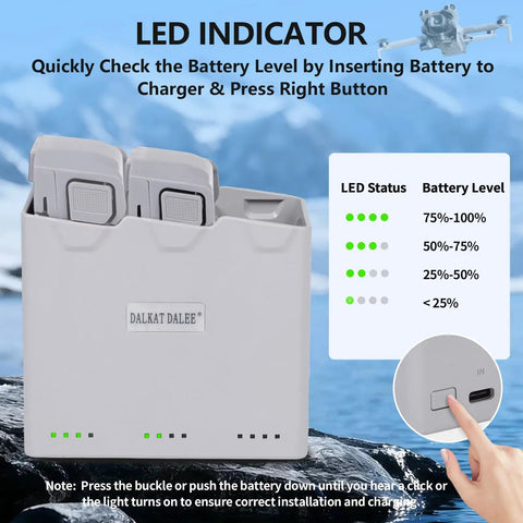 Smart Two Way Charging Hub For Mini Drone Series Pro Models with LED battery level indicator and two battery slots