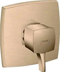 Ecostat Classic Pressure Balance Shower Valve Trim in Brushed Bronze with Concealed Thermostat, square design visible