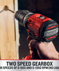 V20 Cordless Hammer Drill Kit With A Half Inch Chuck, Brushless Motor, 340 UWO drilling into wood