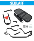 Universal Golf Cart Rear Seat Bag Rack Kit With Foldable Design For Club Car components laid out on white background.