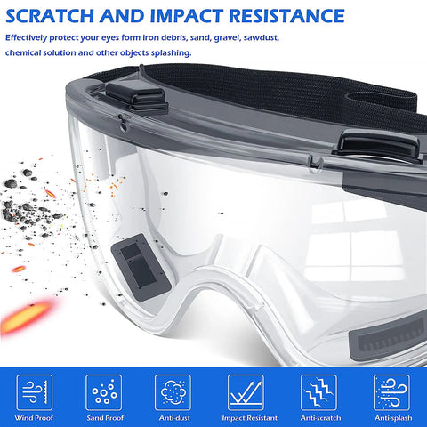 6 Pack Safety Goggles Set ANSI Z87.1 Anti Fog Eye Protection For Lab Work Men Women Multicolor Frames Scratch Resistant PC Lenses Protective Glasses All Day Comfort with impact resistance