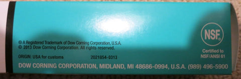 Dow Corning vacuum lubricant tube, 5.3 oz, teal packaging with NSF certification mark