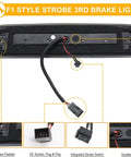 Back view of LED Strobe Third Brake Light for Ram Trucks 1500 2500 3500 4500 5500 2010 Through 2018 with connectors and features