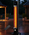 Electric Outdoor Patio Heater 1500W Infrared With 24H Timer And Remote Waterproof Quiet Portable 35 Inch Tower Space Heater