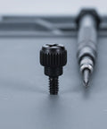 Heavy Duty Black M3.5 6-32 Computer Thumb Screws 100 Pcs Carbon Steel Case Fasteners Perfect For Side Panel Assembly And PC Build Projects That Need Solid Reliable Grip Every Single Time. Black M3.5 thumb screw with Phillips driver for PC case panels