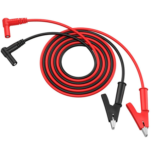 Banana Plug To Alligator Clip Test Lead 4mm, 15A 1000V Pure Copper Flexible Electrical Cable One Meter, red and black connectors