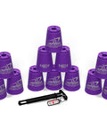 Official Sport Stacking Set Purple 12 Cups With Holding Stem Low Friction Design Top Grade Materials WSSA Approved