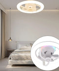 Lonfgrc Aromatherapys Oscillating Ceiling Fan Light with Multiple Lighting Modes for Living Room Home Restaurant Comfort White in bedroom.