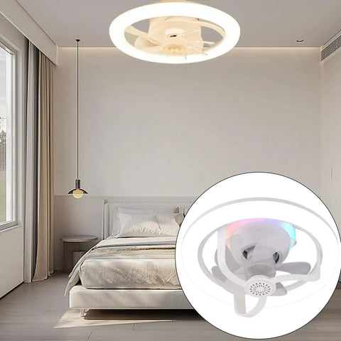 Lonfgrc Aromatherapys Oscillating Ceiling Fan Light with Multiple Lighting Modes for Living Room Home Restaurant Comfort White in bedroom.