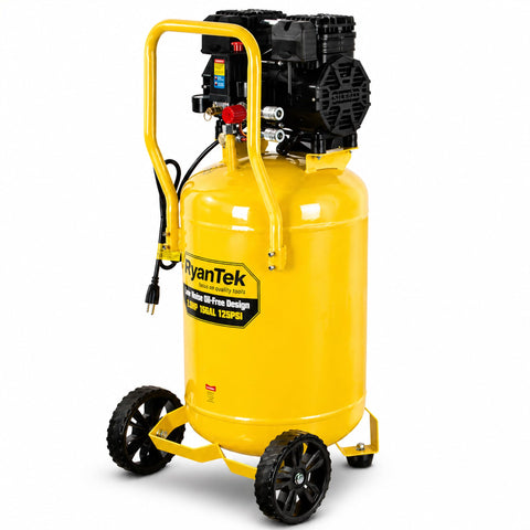 15 Gallon Air Compressor With 2 HP Twin Cylinder Vertical Tank 4.5 CFM At 90 PSI Quiet 66 dB Oil Free 125 PSI Max