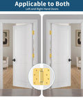 Real Deal Brushed Gold Self Closing Door Hinges Built Tough Spring Loaded Quiet Swing 4 Inch Hardware on white doors