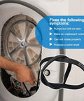 Vicue WH01X24180 Washer Drive Belt for GE Top Load Washing Machines shown being installed, resolving spin and noise issues.